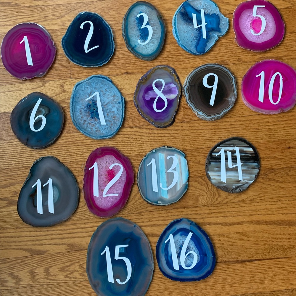Wedding Decor- Agate/Geode Table Numbers